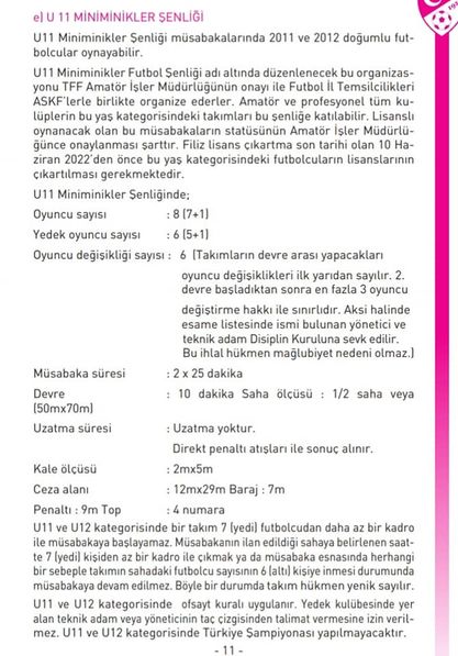 U11 FİKSTÜR